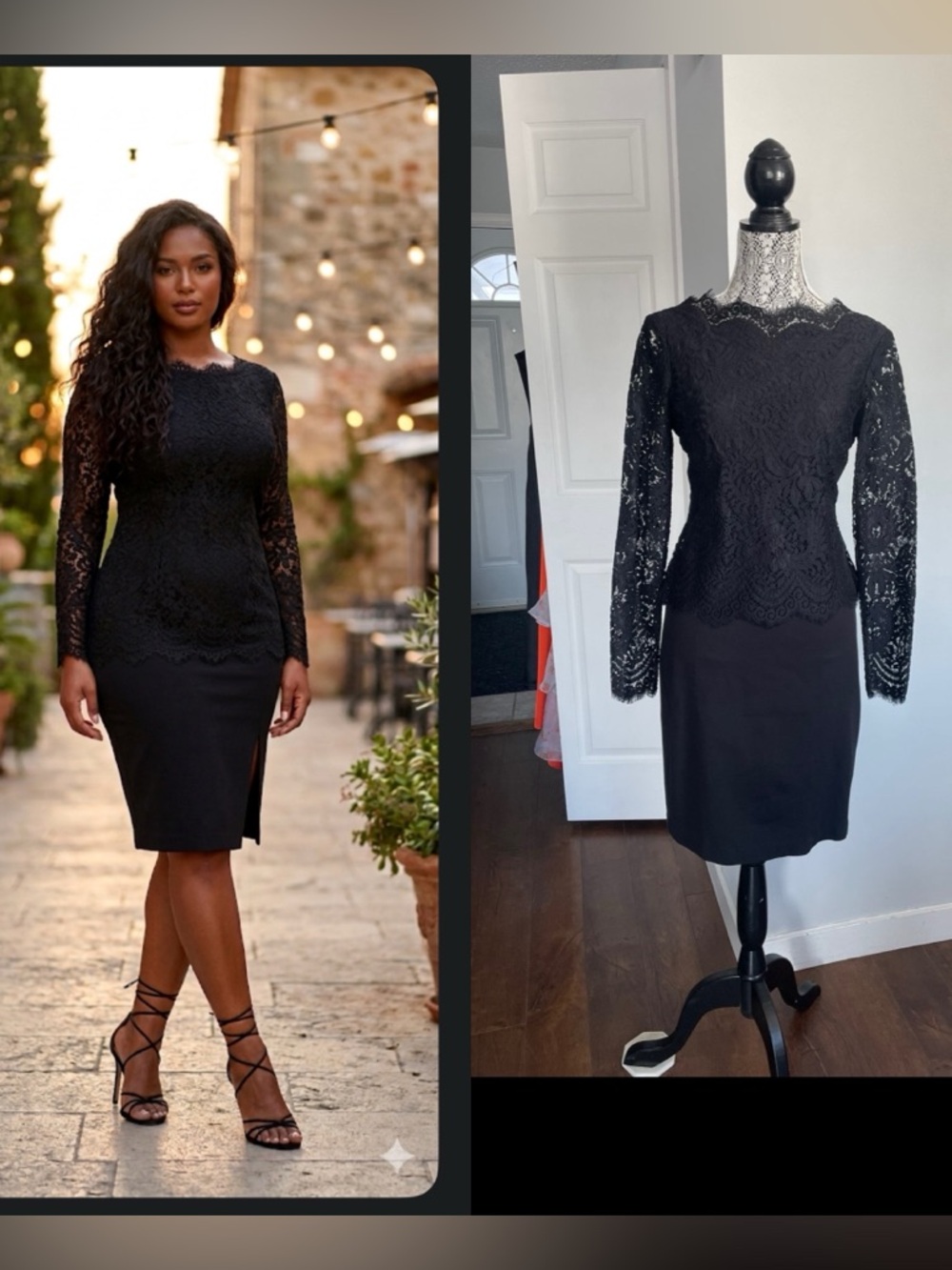 Gorgeous Ted Baker Vandela Lace Top Bodycon Dress. Size 8. Black.